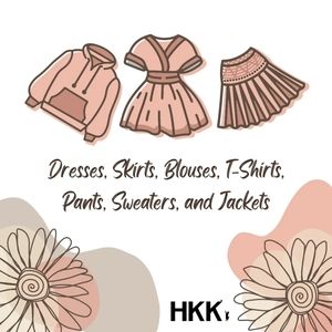 Dresses, Skirts, Blouses, T-Shirts, Pants, Sweaters, and Jackets